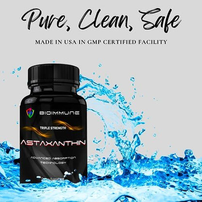 High potency fat soluble 12mg astaxanthin softgels for maximum daily bioavailability.