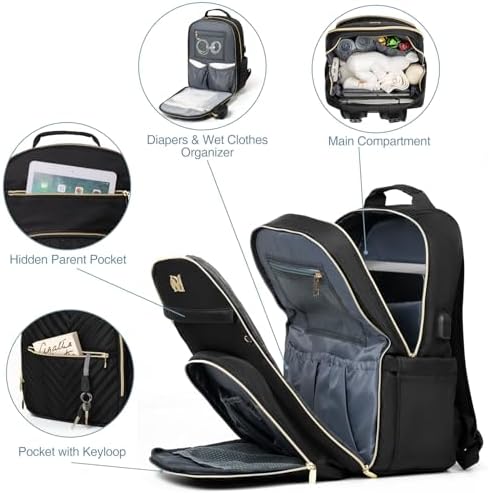 MOMUVO baby travel bag attached to stroller straps