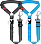 Two pack set of Anicy reflective dog car seat belts laid out