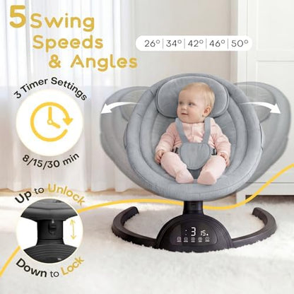 Monniebaby portable swing set up in an outdoor environment