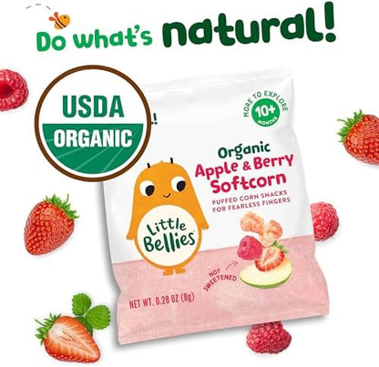 Certified organic melt in mouth baby puffs snack ingredients label