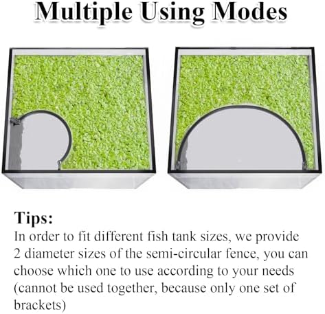 Flexible aquarium fence preventing filter clogs from surface plants