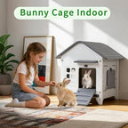 Rockever Plastic Rabbit Cage Outdoor Indoor, Waterproof Rabbit Hutch-Leak-Proof Pull-Out Tray&Chew-Proof, Bunny Cage Guinea Pig Cages, Easy-Clean & Ideal for Small Animal - Image 3