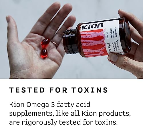 Kion omega 3 supplement packaging highlighting burpless formula details