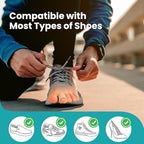Discrete silicone foot pads worn inside high heels and running sneakers for all day shock absorption