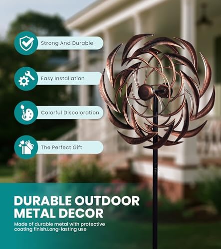 Detailed view of sundial inspired copper metal design
