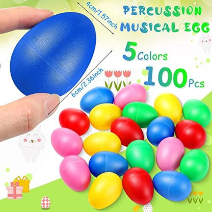 Imaginea plastic percussion maracas eggs spread out for classroom music learning activities
