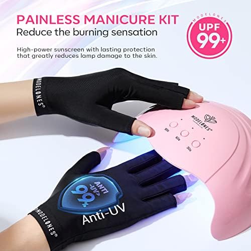Modelones gel nail lamp showing timer buttons and sensor