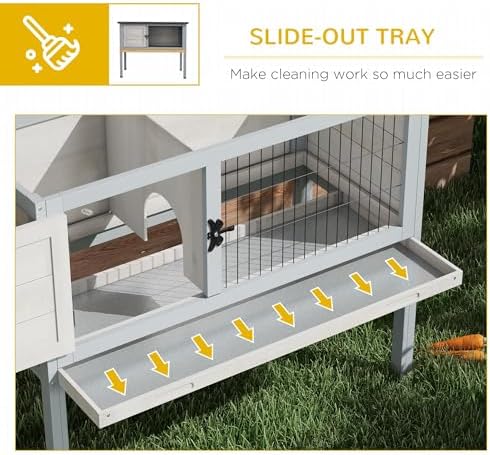 Outdoor small animal habitat raised legs detail