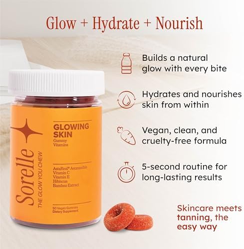 Sorelle Beauty tanning support chewable gummies texture view