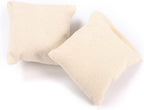Playful heart themed catnip stuffed cotton pouches showing high quality stitching for scratching resistance