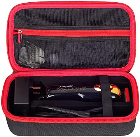 T2BTHRS hair clipper travel carrying case open view showcasing the soft scratch resistant interior lining