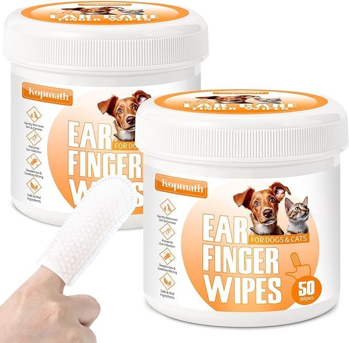 Kopmath Ear Cleaner Finger Wipes for dogs and cats front view