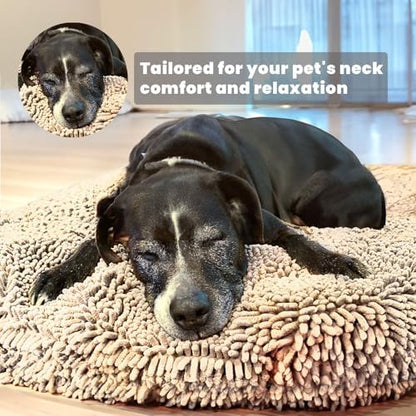 Muddy Mat(R)Cloud K-9 Bed for Dogs & Cats, Soft & Relaxing Donut Dog Bed, Chenille Material, Removable Cover, Washable & Dryer Safe-Beige Medium(35'x35') - Image 6