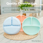 Side view of WeeSprout silicone plate showing raised edges