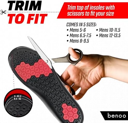 Benoo shock absorbent gel insoles for all day standing comfort.
