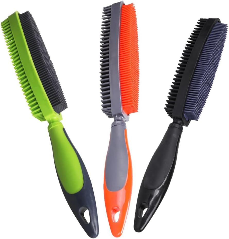 Rubber Pet Hair Removal Brush for Couch Clothes Dog Cat Pet Hair Carpet, Also Used as Dog Cat Bath Brush with Massage Effect (orange) - Image 12