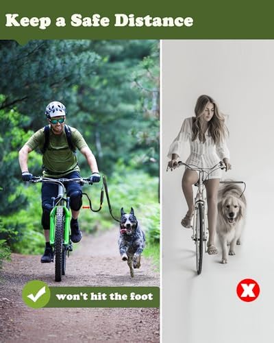 Anti entanglement dog bike tow kit highlighting the alloy steel safety distance barrier