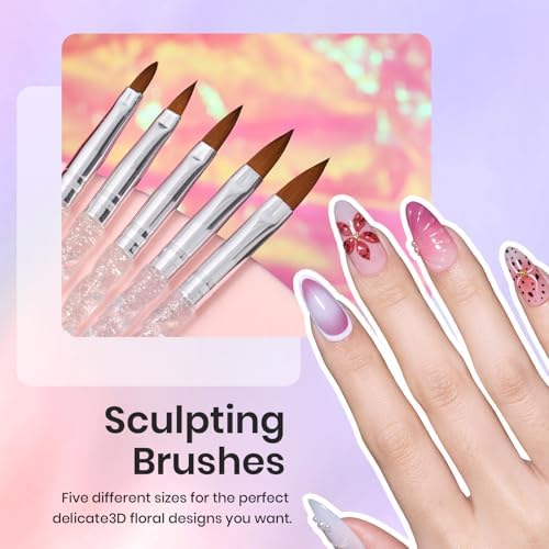 Close up of soft fiber bristles on Beetles nail art brushes