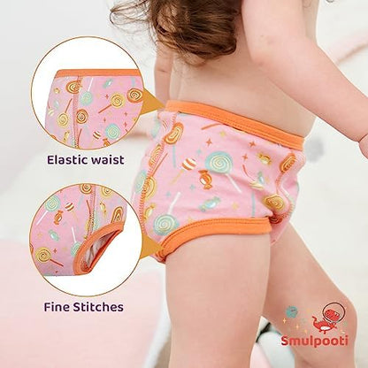 SMULPOOTI 6-layer absorbent cotton toddler training pants detailed fabric layer view