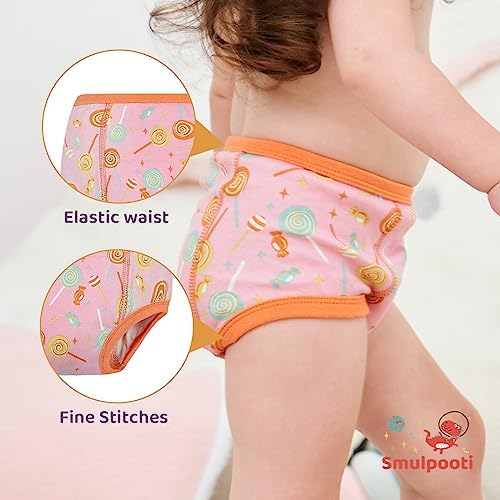 SMULPOOTI 6-layer absorbent cotton toddler training pants detailed fabric layer view