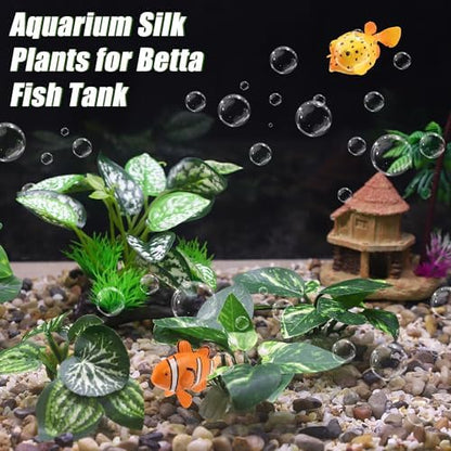 Capastec premium green silk fish tank decorations displayed against plain background