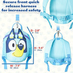 Interior of Bluey kids backpack with zipper access
