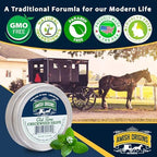 Amish Origins skin disorder healing balm container showing product instructions