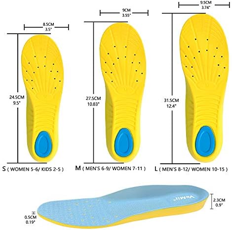 Packaging view of VoMii PU memory foam insoles for kids and women.