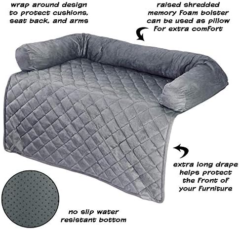 Underneath view showing the water resistant base layer of the Petmaker couch cover for pets.