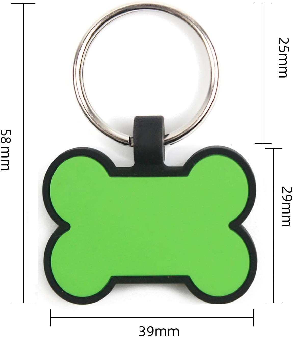 EDSG flexible lightweight custom pet ID tag with split ring