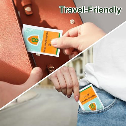 Individual single sachet packet of Kirayssa alcohol free tick and mosquito repellent wipe for trekking