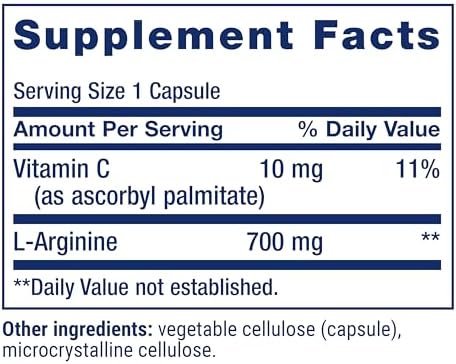 Close up of Life Extension L-Arginine capsule bottle cap and safety seal