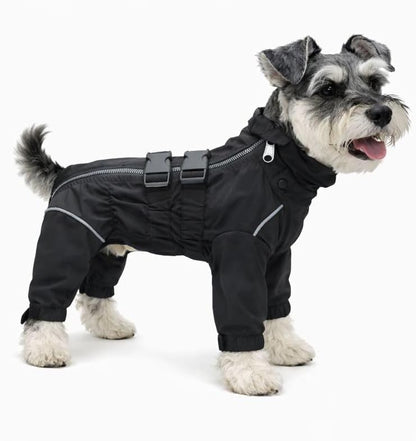Lovelonglong waterproof dog raincoat front view of full body protection