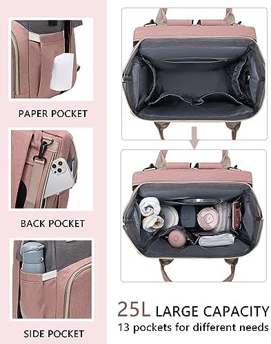 Houscly maternity backpack displaying insulated bottle pockets