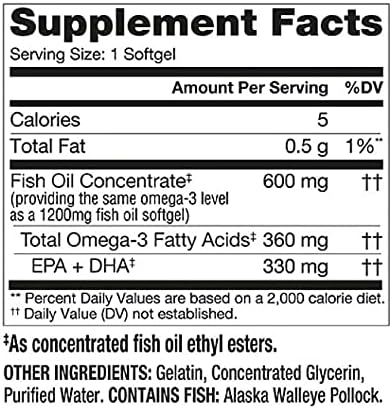 Wild caught Alaskan fish oil softgels capsule close up