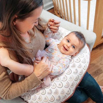 Boppy organic cotton slipcover fabric texture closeup