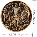 Leabet Christian challenge coin reverse side featuring the engraved Saint Michael prayer