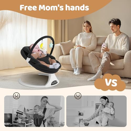 Riviplou electric baby swing overhead toy arch with plush hanging toys