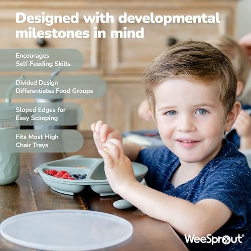 WeeSprout baby plates with snap-on storage lids