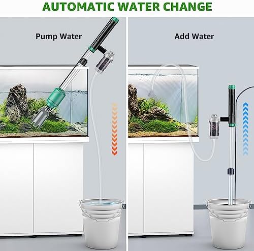 Electric Aquarium Vacuum Gravel Cleaner: 24W Fish Tank Vacuum Gravel Cleaner with Strong Suction for Automatic Water Change Algae Remover Sand Wash Water Shower and Water Circulation, Timed Off - Image 6