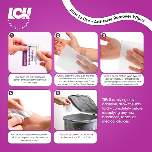 Individually wrapped medical adhesive remover packets for ostomy and bandage residue