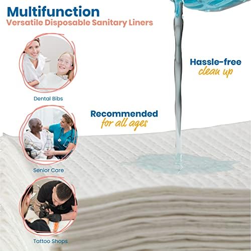 Detailed view of fluid resistant plastic backing on sanitary liner