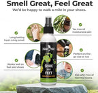 Funky Feet 120ml bottle showing application for sneakers and boots.