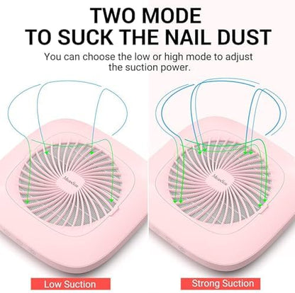 Side profile of MelodySusie professional nail dust suction machine