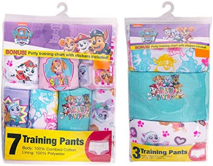 Assorted designs included in the Paw Patrol toddler girls absorbent underwear multipack