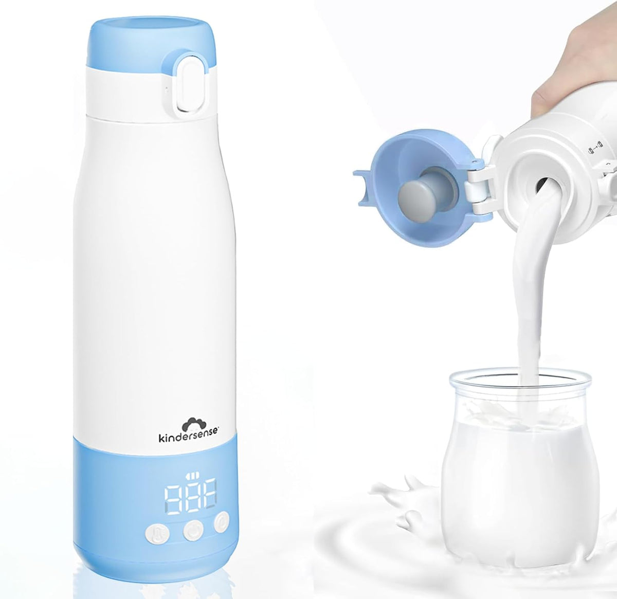 Buxizq Kindersense portable bottle warmer front view with digital display