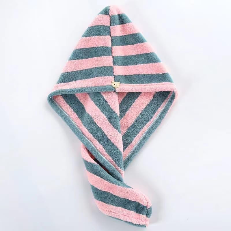 Hebei Chicheng thicken hair towel wrap front view two-tone design