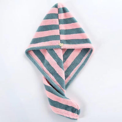 Hebei Chicheng thicken hair towel wrap front view two-tone design