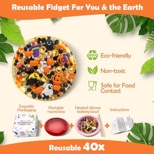 Sunolkie sensory picking pad with halloween pumpkin and ghost charms